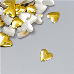 Декор для творчества металл "Сердца" золото набор 230 шт 0,8х0,8 см